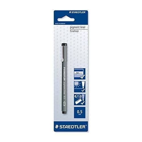 Fineliner - Staedtler - Pigment Liner - 0,5 mm - svart - Paket med 1 styck