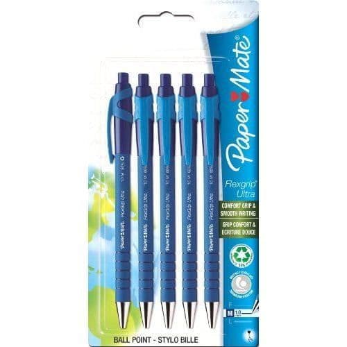 Sanford Flexgrip Ultra Retractable Tip Pen (blå) 5-pack (tysk import)