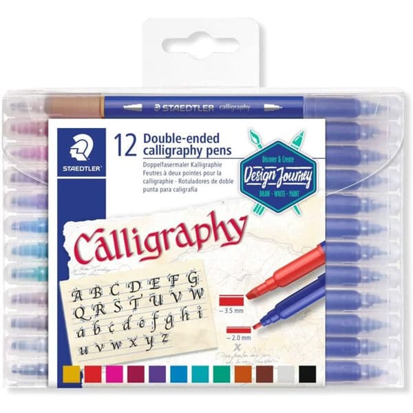 Kalligrafipennor - STAEDTLER - Calligraph duo 3005 - Dubbel spets - Assorterade - 12 stycken