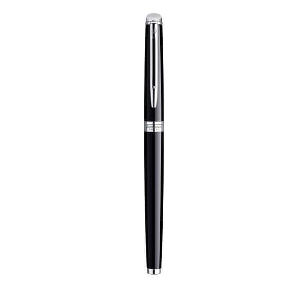 WATERMAN Hemisphere reservoarpenna, skinande svart, medium spets, palladiumkant, presentförpackning