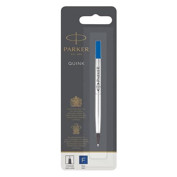 PARKER Roller Ball refill, fin spets, blå, blister X 1
