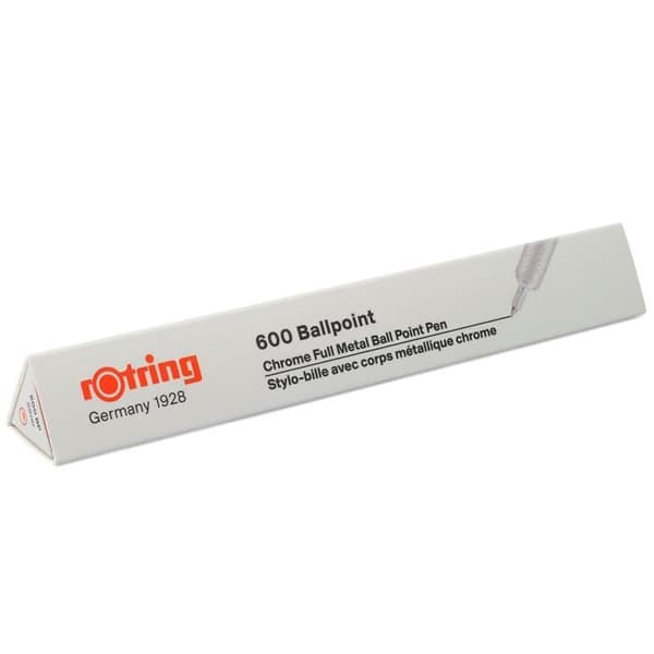 rOtring 600 kulspetspenna, medium spets, blått bläck, silverfat, påfyllningsbar