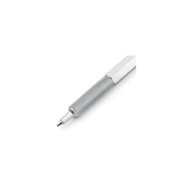 rOtring 600 kulspetspenna, medium spets, blått bläck, silverfat, påfyllningsbar