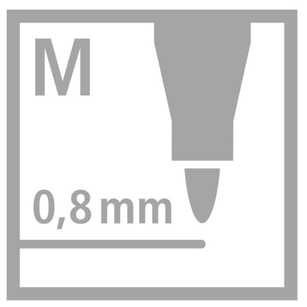 Förpackning med 10 STABILO pointMax tuschpennor med medelspets 0.8mm Svart
