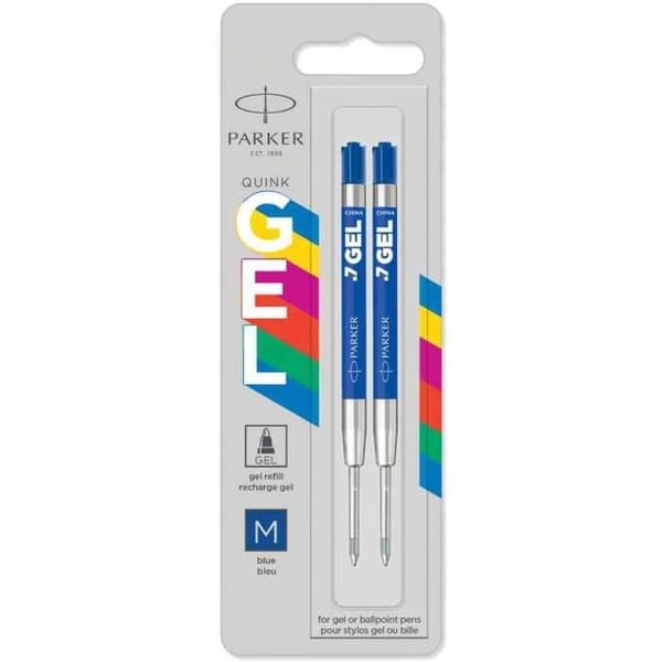 Gelrefill - PARKER - QUINK - Trace M - Blister med 2 - Snabbtorkande blått bläck