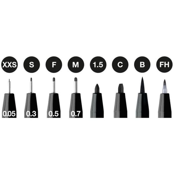 8 markörer - Ritning - Konst - Svart - Faber-Castell - Pitt Artist Pen