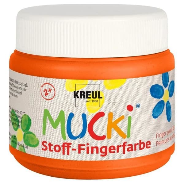 MUCKI Fingerfärg för tyg, 150 ml orange - 28107