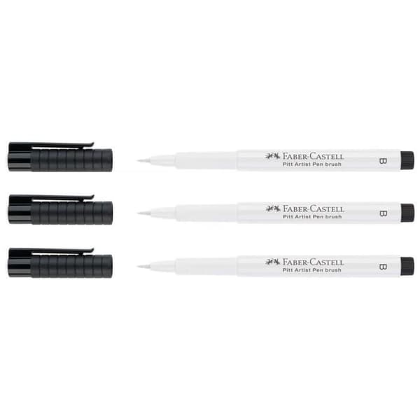 Filtpenna - FABER-CASTELL - PITT artist penna - Tjock borstspets - Vit - Outplånlig