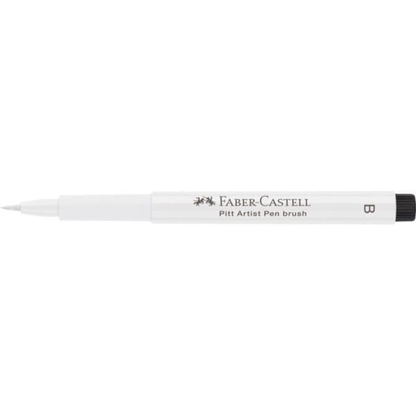 Filtpenna - FABER-CASTELL - PITT artist penna - Tjock borstspets - Vit - Outplånlig