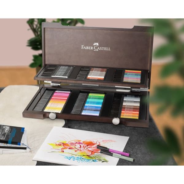 Pennor - Faber-Castell - Pitt Artist Pen - Trälåda - 90 stycken - Blandat
