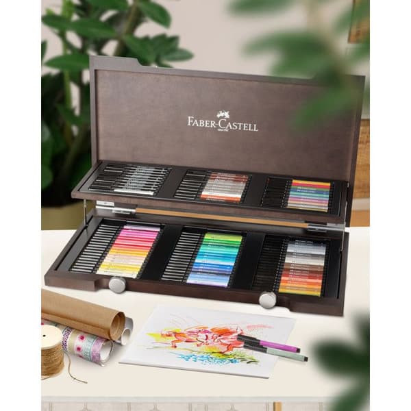 Pennor - Faber-Castell - Pitt Artist Pen - Trälåda - 90 stycken - Blandat