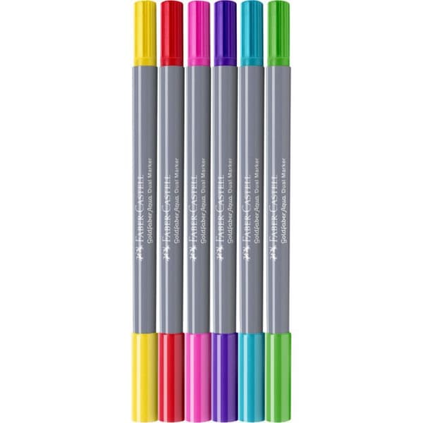 Vattenfärgspennor - FABER-CASTELL - GOLDFABER - Candy Shop-fodral - 6 pennor - Dubbel spets