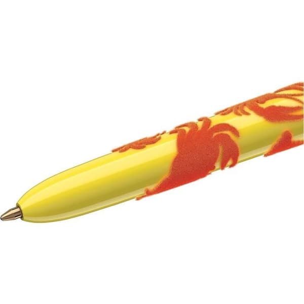 Stylos Bille 4 Färger Sammet - BIC - Medium - Förpackning med 3 - Djurmotiv - Precist Skrivande
