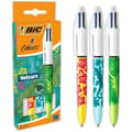 Miniatyrbild 1 av 4: Stylos Bille 4 Färger Sammet - BIC - Medium - Förpackning med 3 - Djurmotiv - Precist Skrivande