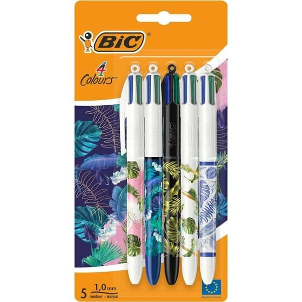 BIC 4 Colors Decors Botanical Series Kulspetspennor Medium Point (1,0 mm)