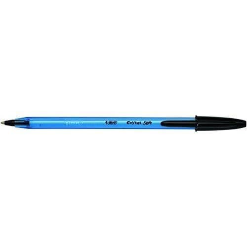Kulspetspenna - Bic - Cristal Soft - Svart - Paket med 10 - Ej indragbar