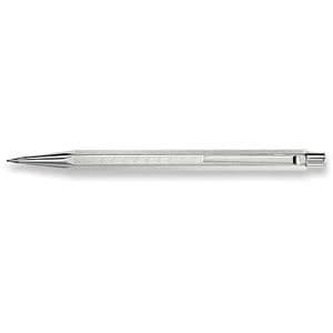 Ecridor Chevron Pen - Caran d'Ache - Silver - Chevron Guilloché - Sexkantig kropp - Bly 0,7 mm