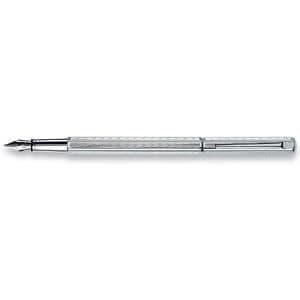 Penna - Caran d'Ache - Ecridor Chevron - Silver - Guilloché - Rhodiumpläterad stålspets