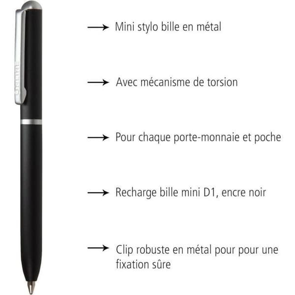 Retractable bläckpenna - Online - Mini - Svart - Medium spets - Ej uppladdningsbar