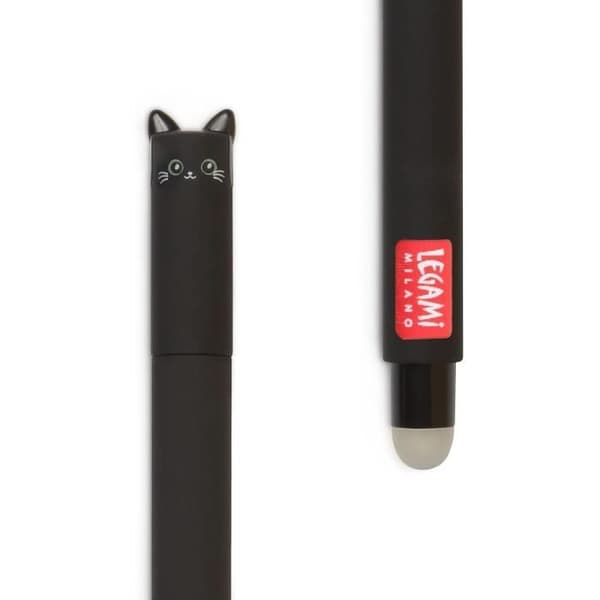 Raderbar gelbläckpenna - Legami - Kattkropp - 0,7 mm - Svart bläck - Raderbar