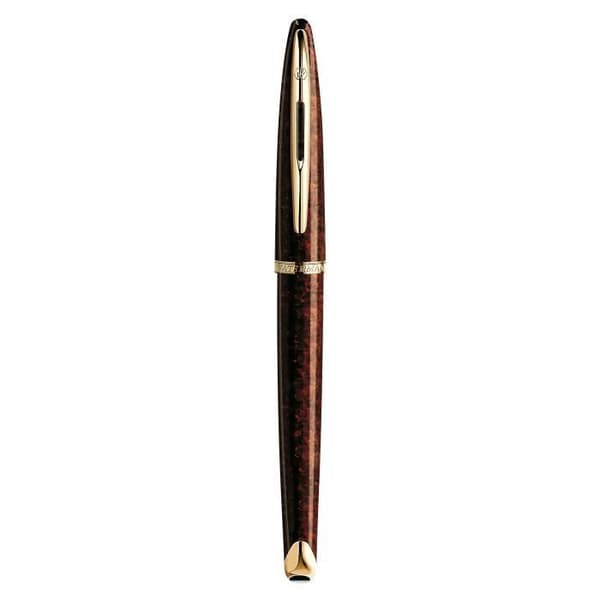 WATERMAN Carene Amber reservoarpenna, bärnsten, guldkant, 18K fin spets, presentförpackning