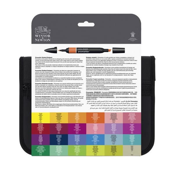 WINSOR & NEWTON Promarker Markers - Studentsortimentspåse med 24 st