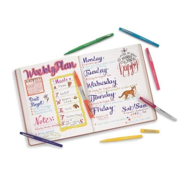 PAPPER MATE Uppsättning av 6 Flair Candy Pop filtpennor - Medium punkt - Sortiment av färger