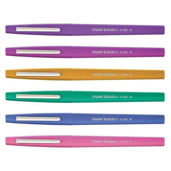 PAPPER MATE Uppsättning av 6 Flair Candy Pop filtpennor - Medium punkt - Sortiment av färger