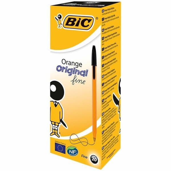 Penna - pennsats - Bic refill - 8099231 - Orange Original Fine Point Kulspetspennor - Svart, kartong med 20 st