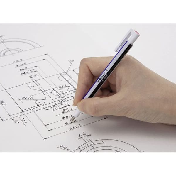 Precisiongummi - TOMBOW - Cirkulär - 12,1 x 0,7 x 1,2 cm - Vit - Unisex
