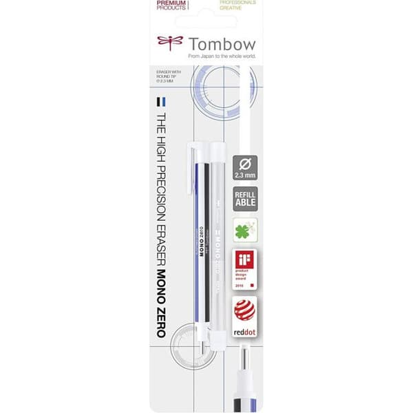 Precisiongummi - TOMBOW - Cirkulär - 12,1 x 0,7 x 1,2 cm - Vit - Unisex