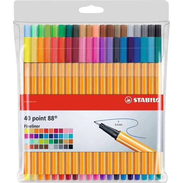 Stylos-feutres spetsiga STABILO - Paket x 40 - assorterade färger