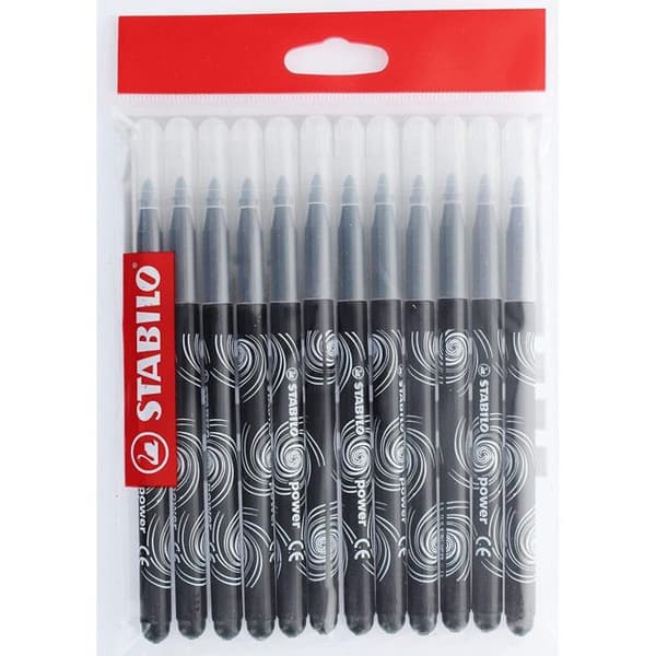 Färgpennor - STABILO - Power - Svart - 12-pack - För barn från 3 år