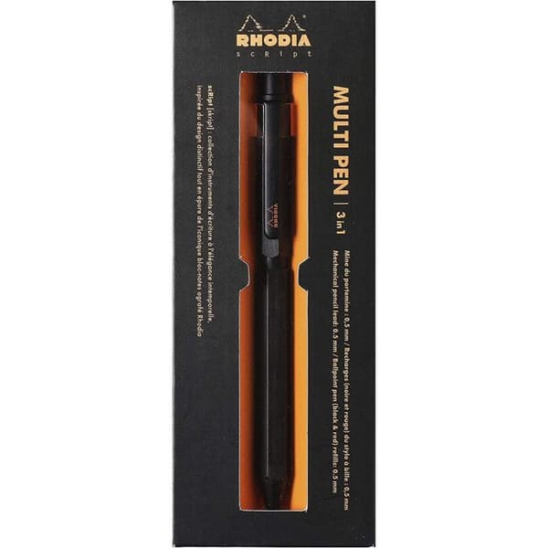 Kulspetspenna - Svart - 3 i 1 - Mekanisk penna - Rhodia - Multipenna - Samlingsskript