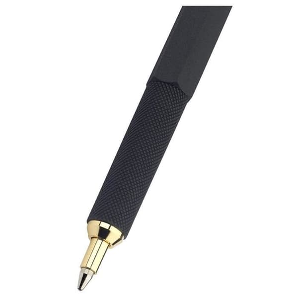 rOtring 800 kulspetspenna, medium spets, blått bläck, metallisk svart cylinder, påfyllningsbar