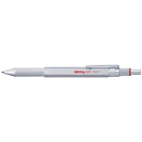 Multifunktionspenna - ROTRING - 3 i 1 - Fin kulspets - Blått bläck - Silver