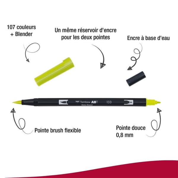 Tombow Markers - ABT-18P-6 - ABT-18P-3 Set med 18 ABT penselpennor med två spetsar, landskapsfärger