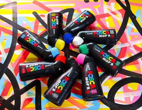 Posca Markers - 284208000 - MOP'R PCM-22 Box med 4 permanenta markörer med flera ytor Grön XXL rund spets 3-19 mm