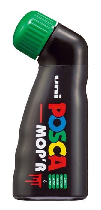 Posca Markers - 284208000 - MOP'R PCM-22 Box med 4 permanenta markörer med flera ytor Grön XXL rund spets 3-19 mm
