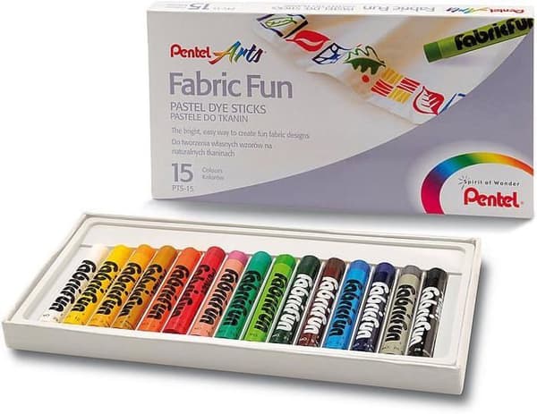 Penna - pennset - Pentel refill - PTS - Startpaket med 15 tygpennor och permanent gelrulle för tyger