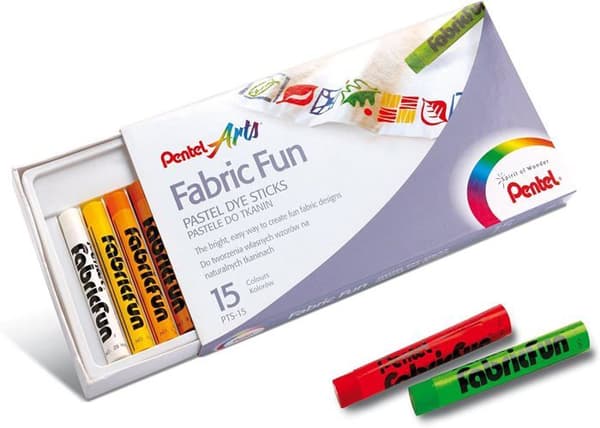Penna - pennset - Pentel refill - PTS - Startpaket med 15 tygpennor och permanent gelrulle för tyger