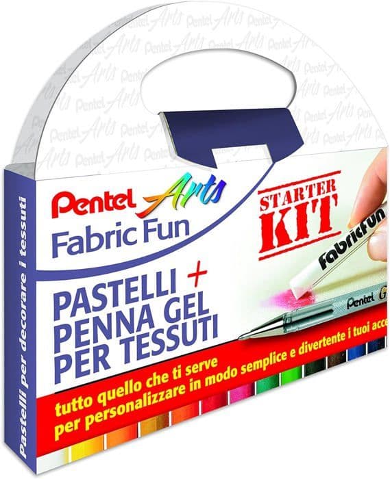 Penna - pennset - Pentel refill - PTS - Startpaket med 15 tygpennor och permanent gelrulle för tyger