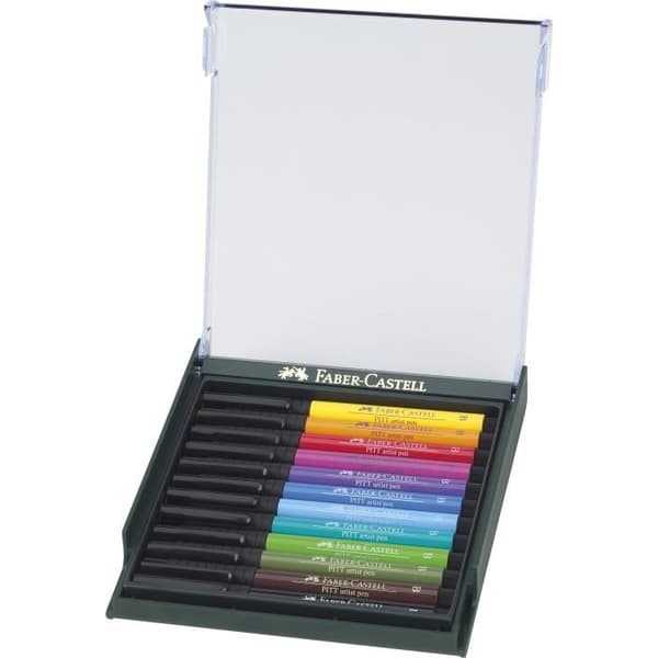 FABER-CASTELL Kartong med 12 grundläggande markörer