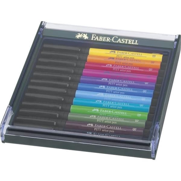 FABER-CASTELL Kartong med 12 grundläggande markörer