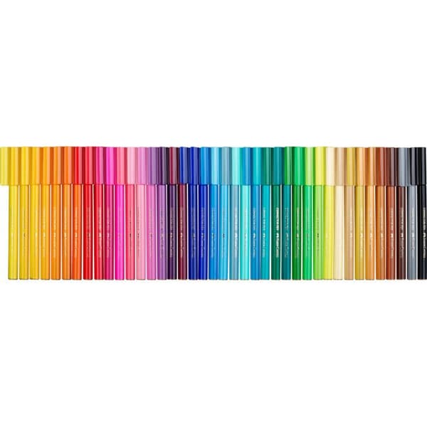 Feutertusch - FABER-CASTELL - CONNECTOR PEN - Resväska med 40 - Levande färger - Tvättbar på textil