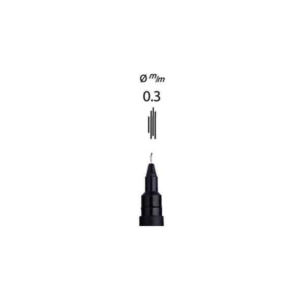 Teknisk filt 0,3mm PIN 03200 Kalibrerad spets Svart