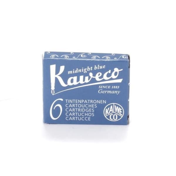 Kaweco 6 korta bläckpatroner, midnattsblå (blåsvart), 6 st