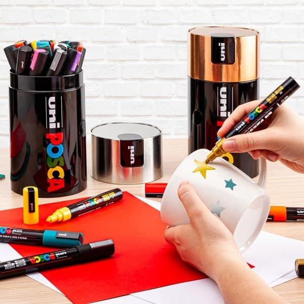 Posca markörer - M 84008691 - UNI PRESENTFÖRSÄTTA i aluminium 18 delar bronslock