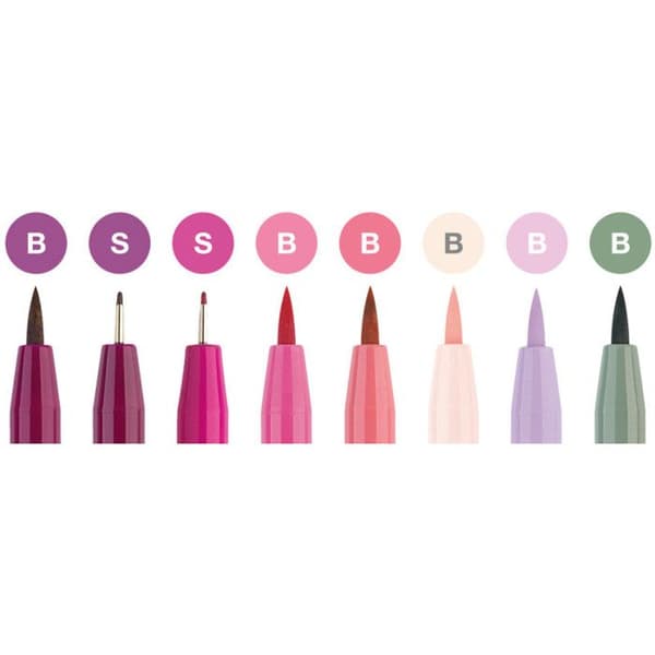 Feutrar - Faber-Castell - Pitt Artist Pen - 8 Feutrar - Nyans av Rosa - Avancerad