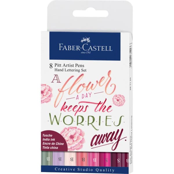 Feutrar - Faber-Castell - Pitt Artist Pen - 8 Feutrar - Nyans av Rosa - Avancerad